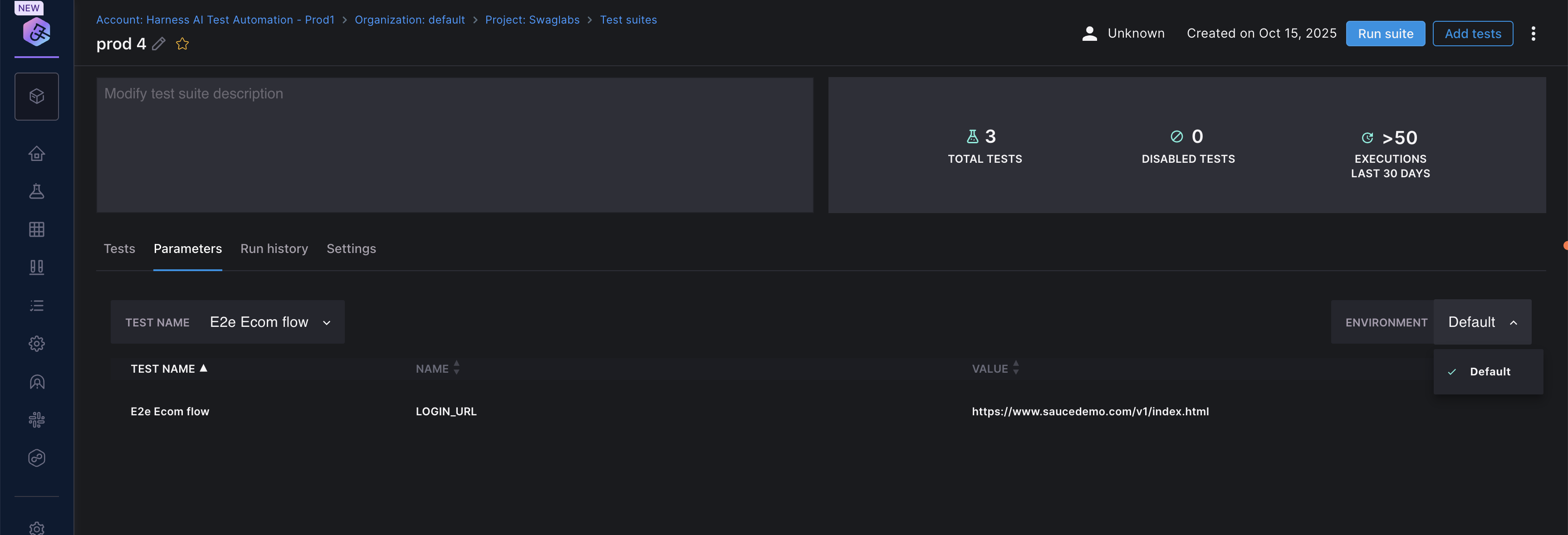 Click to view full size image Parameters Tab