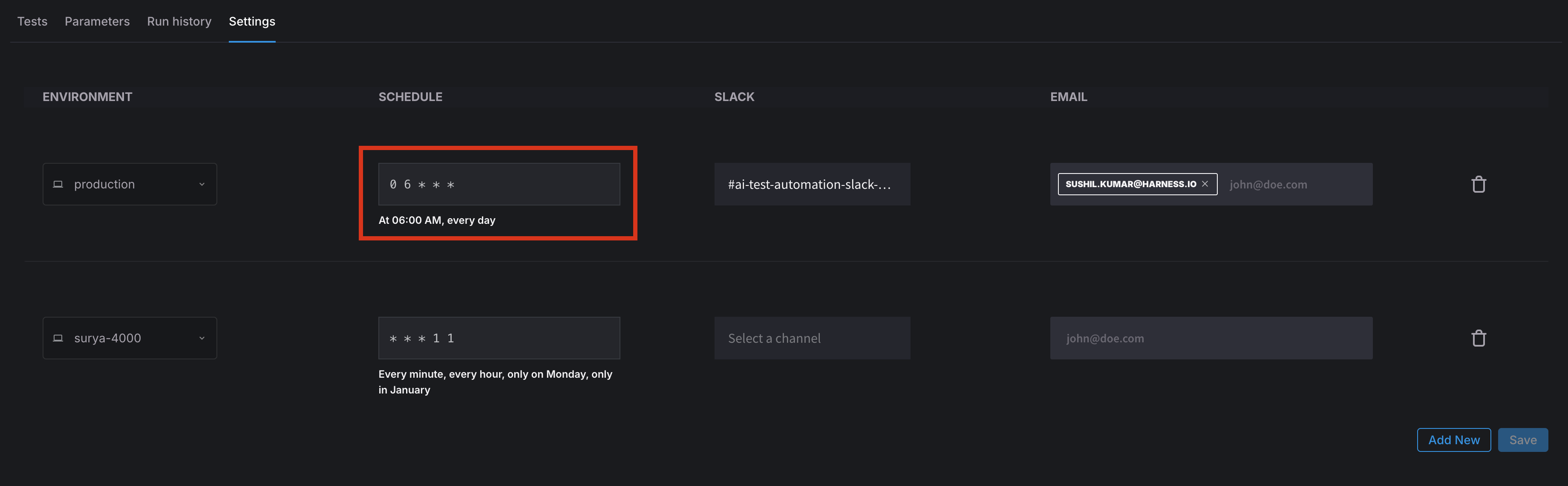Click to view full size image Test Suite Schedule